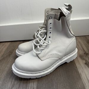 Dr. Martens White Leather Boots